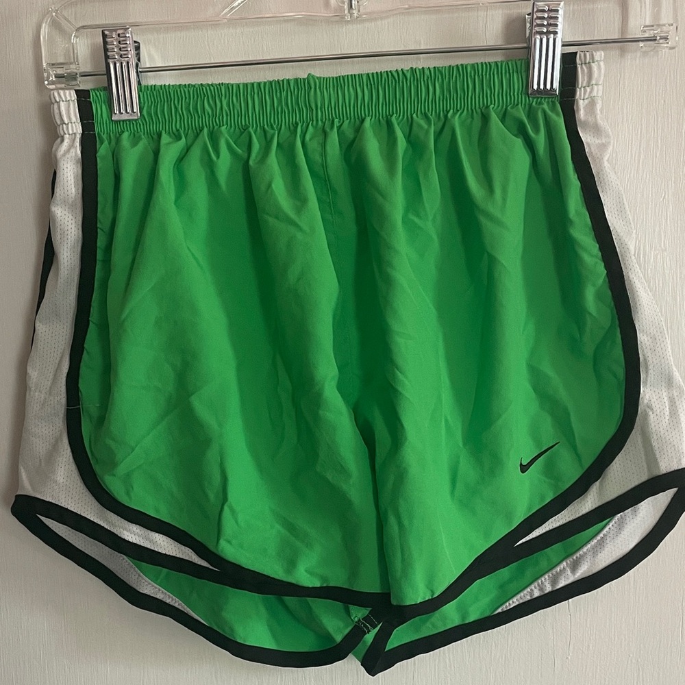 Nike Green and White Athletic Shorts